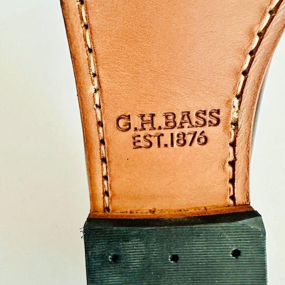 NEW G. H. BASS WEEJUNS WHITNEY BLACK AND WHITE LEATHER LOAFERS 6.5M - Picture 6 of 8